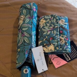 Vera Bradley Blue and Green Sloth Pattern Set
